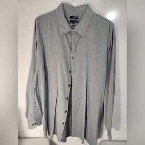 Murano Light Gray Patterned Button-Up Shirt, Size 4XT
